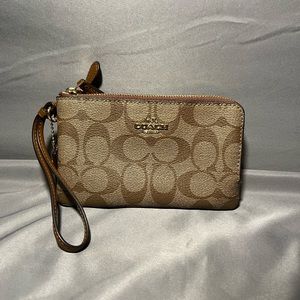 Women’s Signature Canvas Double Zipper Wristlet